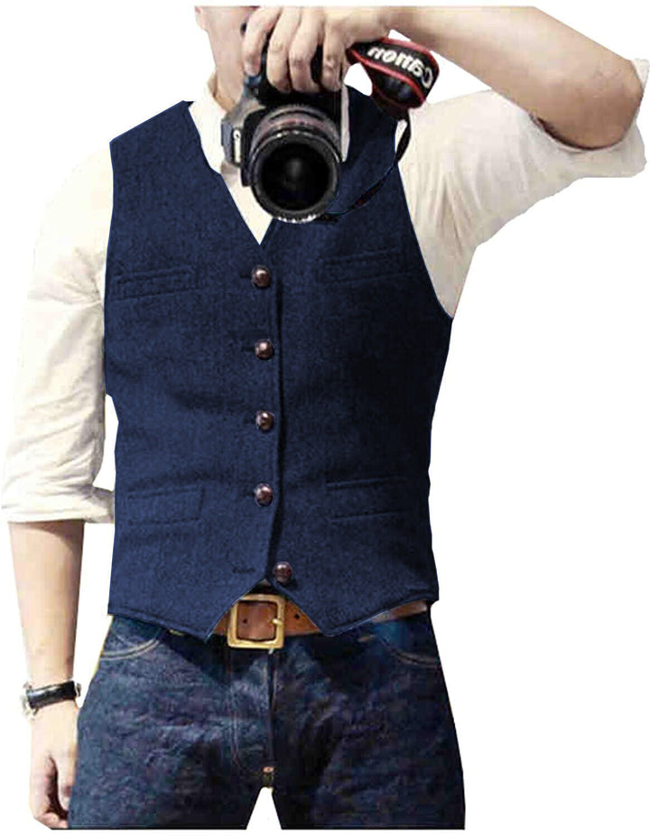 Stilfull herre vest med moderne design, ideell for lag på lag eller som business antrekk.