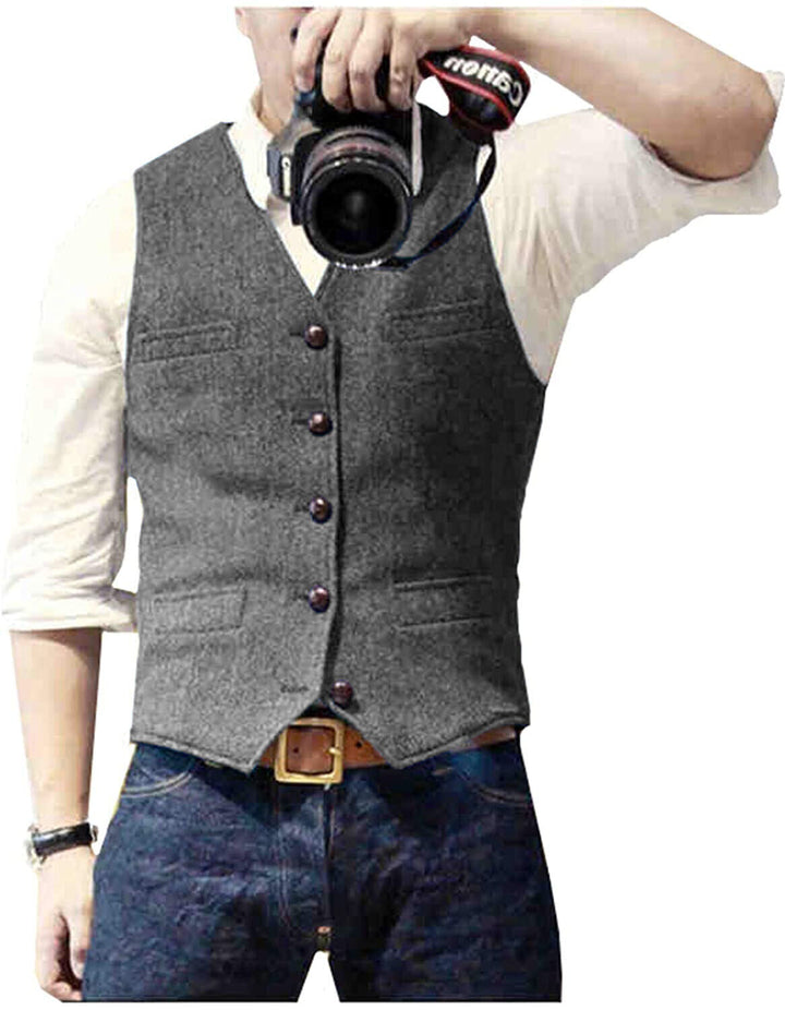 Sofistikert herre vest som gir et raffinert og moderne utseende, ideell for kontoret eller fest.