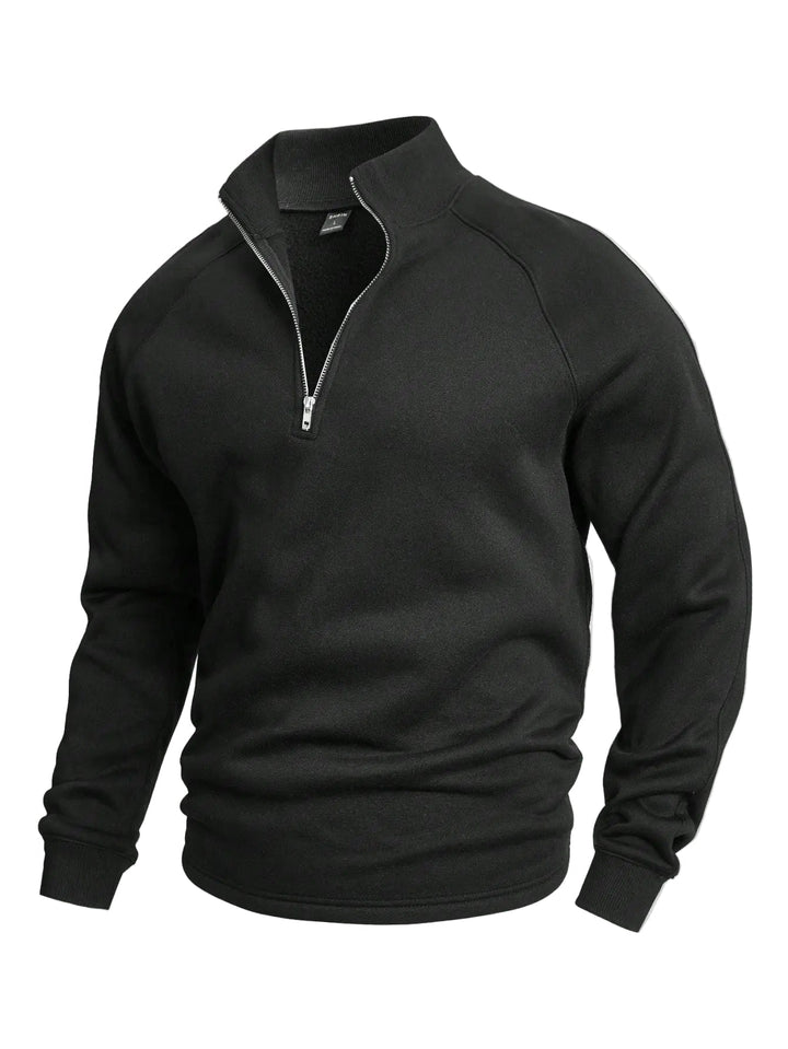 Herre halv-zip genser i komfortabel bomullsmiks. Perfekt for stilfull fritid og hverdag.