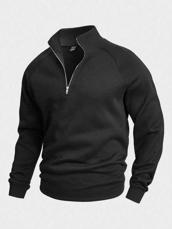 Stilfull herre halv-zip trøye for casual bruk. Myk bomullsmiks gir optimal komfort.