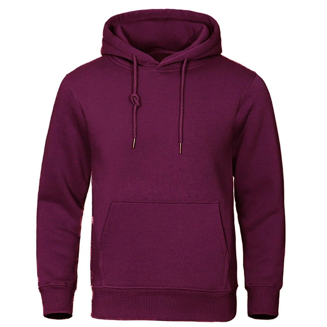 Enkel og stilren herre hettegenser, komfortabel pullover for uformell hverdagsstil.