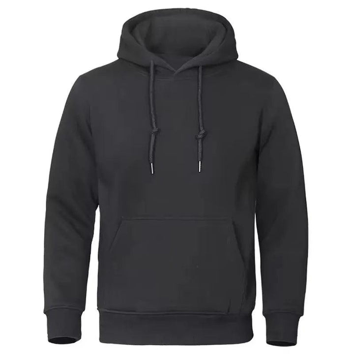Stilig herre hettegenser i klassisk pullover-design, perfekt for en komfortabel hverdag.