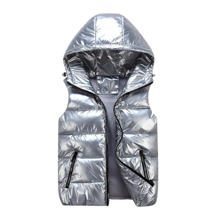 Sporty isolert hettevest til herre med justerbar hette, perfekt for fritid og yttertøy.