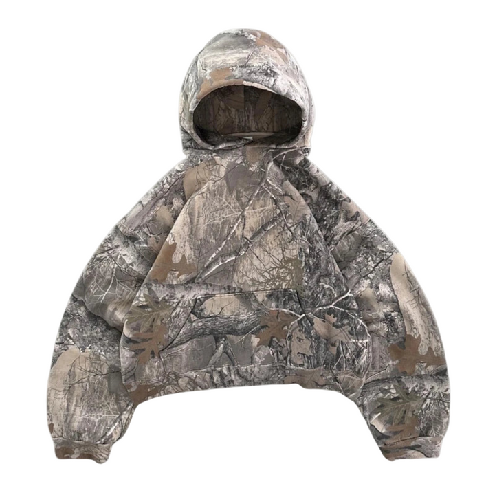 Oversized kamuflasje hoodie for herre, stilfull og komfortabel streetwear for fritid og høst.
