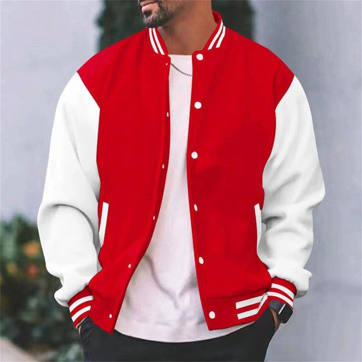 Retro-inspirert herre varsity bomberjakke. En allsidig og moderne overgangsjakke for vår- og høstsesongen.
