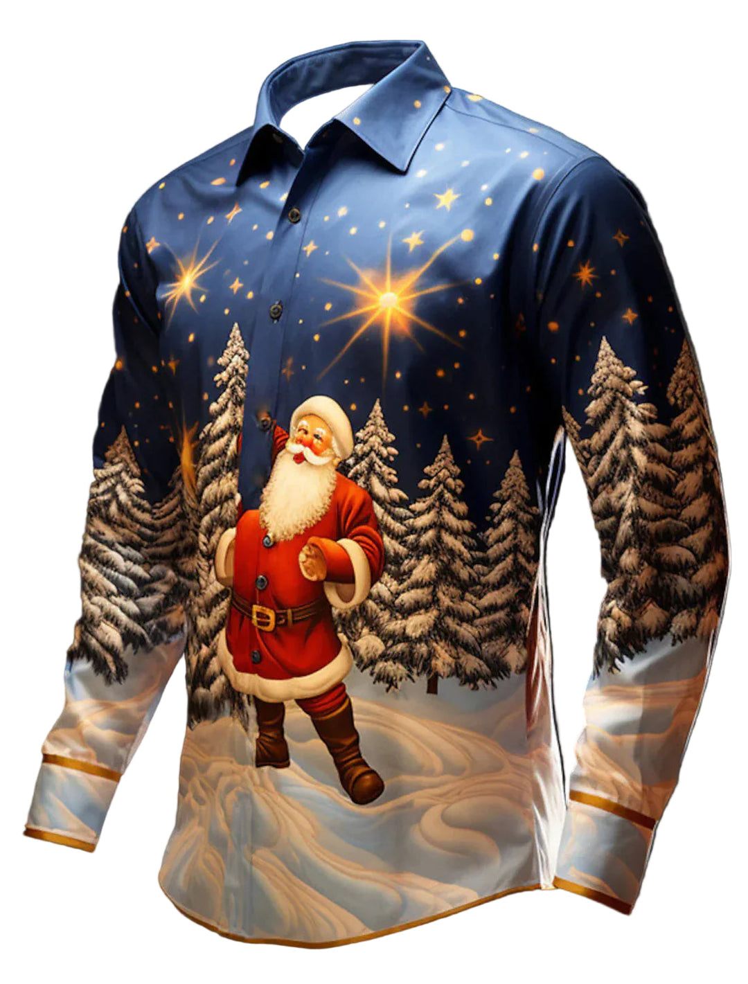 Elegant rød herreskjorte med julemotiv, perfekt for festlige anledninger og juleantrekk. Komfortabel fritidsskjorte.