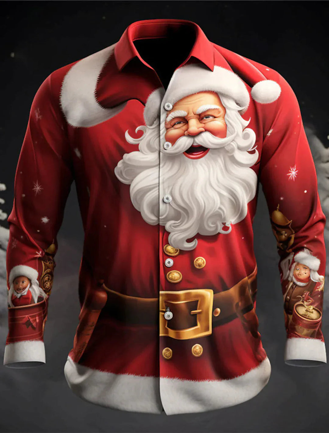 Sesongbasert juleskjorte for herre, en flott gaveidé eller juleantrekk. Elegant fritidsskjorte for fest.