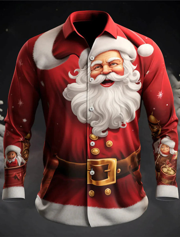 Sesongbasert juleskjorte for herre, en flott gaveidé eller juleantrekk. Elegant fritidsskjorte for fest.