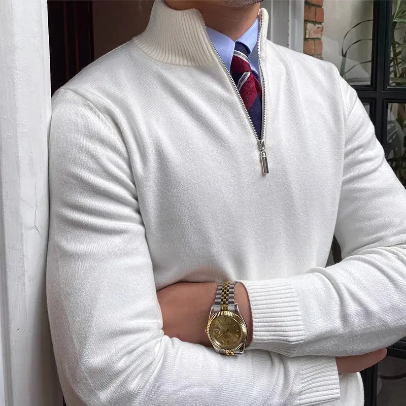 Herregenser med halv glidelås. En komfortabel og stilfull pullover for menn, perfekt for enhver anledning.