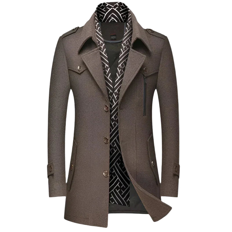 Skreddersydd herre kåpe, tidløs og elegant. Perfekt formell eller smart casual yttertøy for menn.