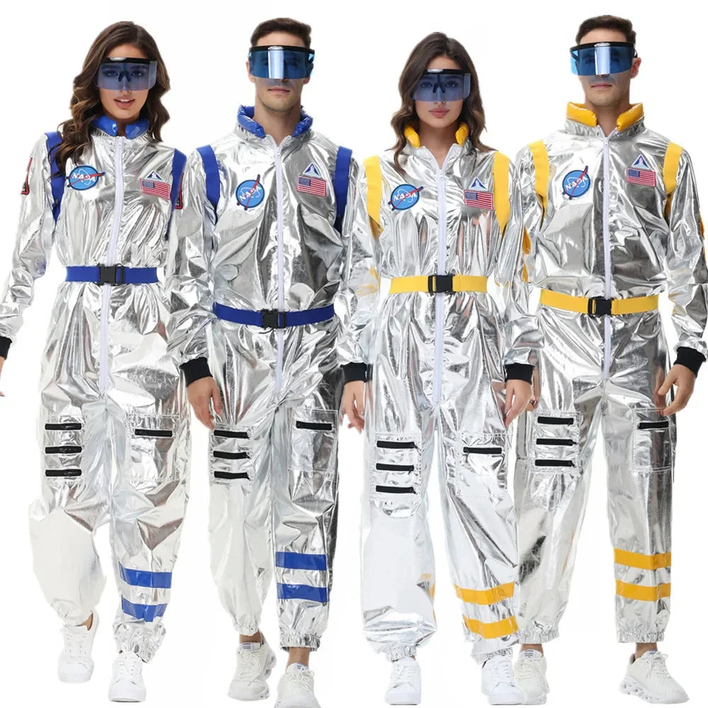 Glitrende unisex astronautkostyme. Ideell romfarer drakt for temafest, Halloween og futuristiske eventer.