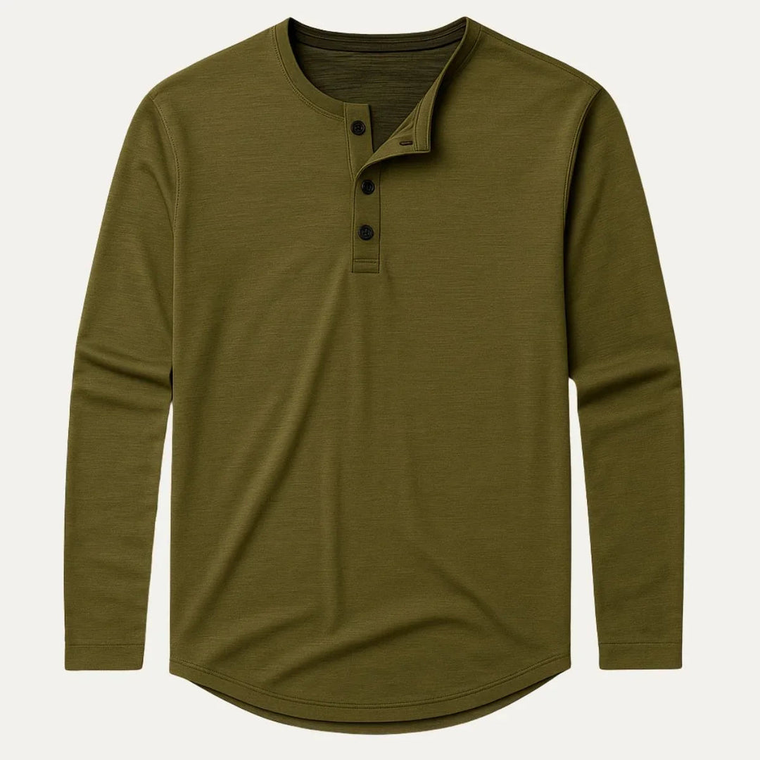 Casual langermet herrepolo med elegant båndkrage, perfekt for hverdag og allround bruk. Komfortabel bomull.