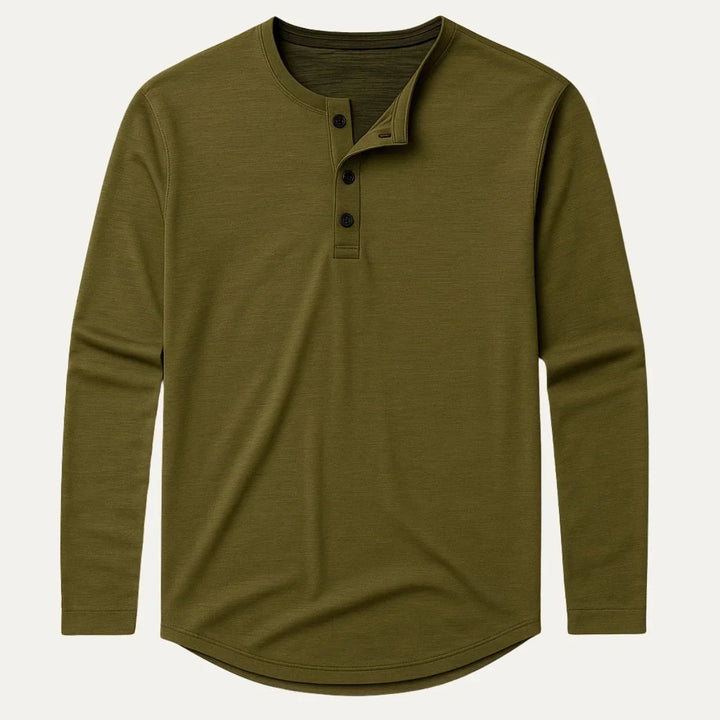 Casual langermet herrepolo med elegant båndkrage, perfekt for hverdag og allround bruk. Komfortabel bomull.