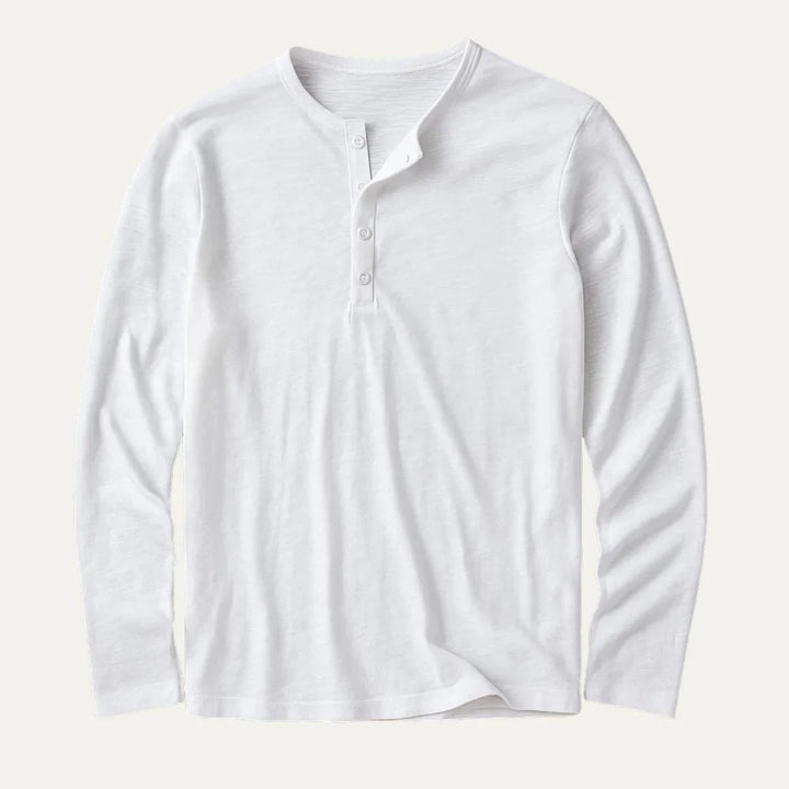 Moderne herre langermet polo med båndkrage. Komfortabelt bomullsmateriale for en stilfull og avslappet look.