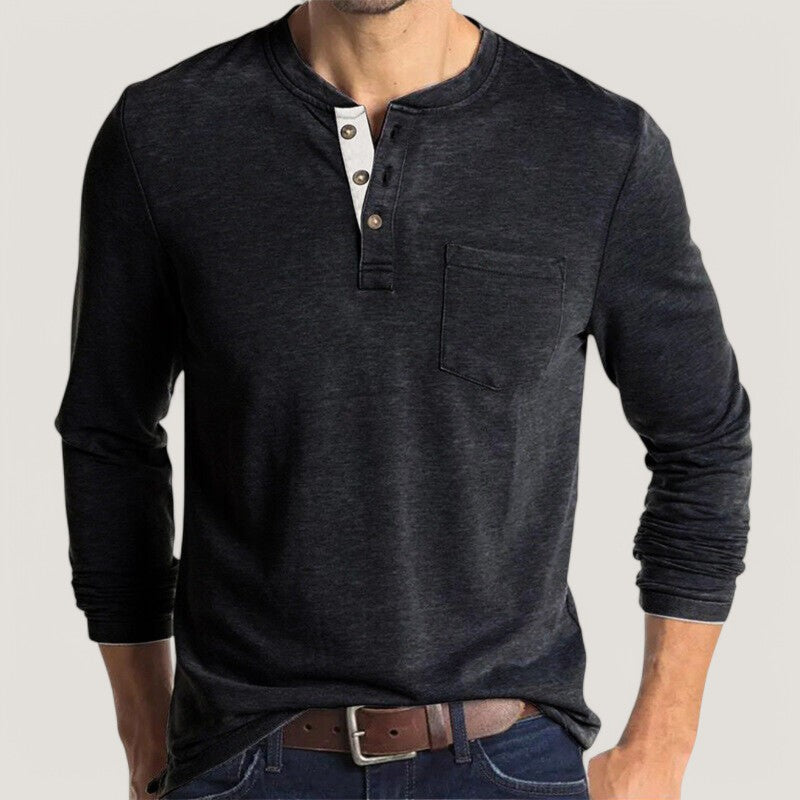 Premium langermet t-skjorte for herre, designet for optimal komfort og en stilren, tidløs look.