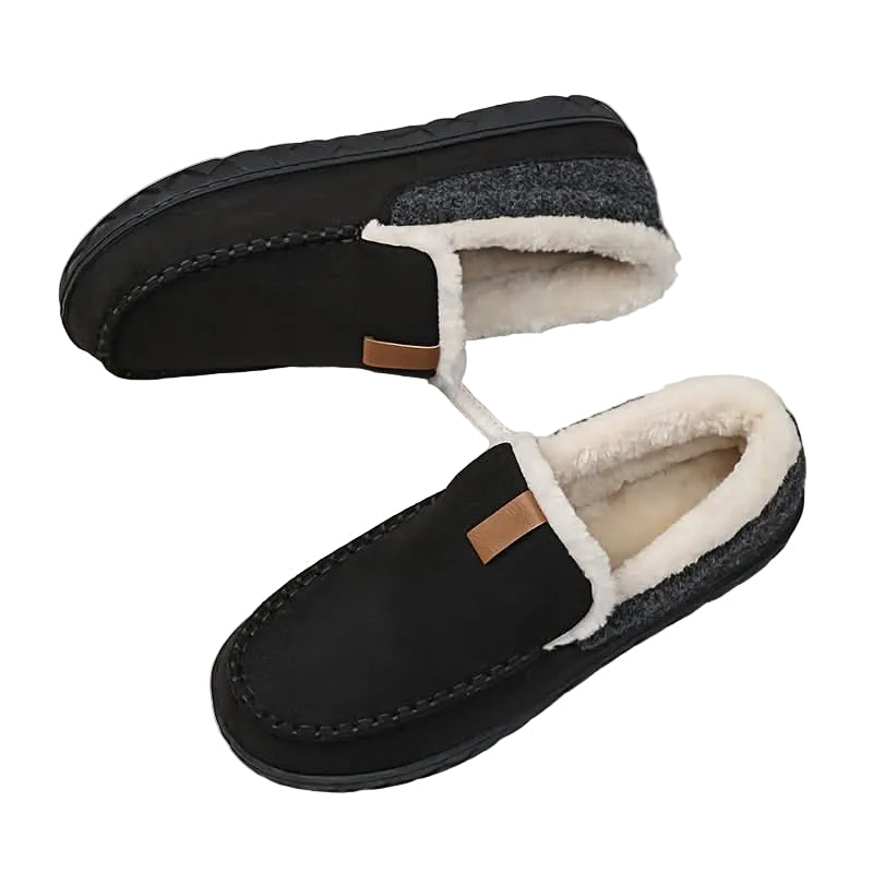 Elegante herre loafers for vinteren, med slip-on design for komfort og varme.