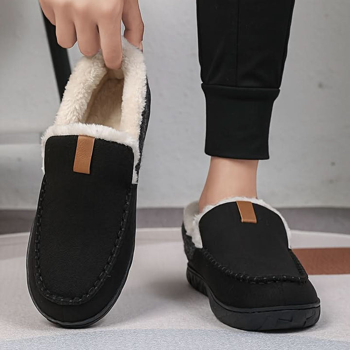 Stilige og varme herre loafers, perfekt som komfortable slip-on hjemmesko for avslappede dager.