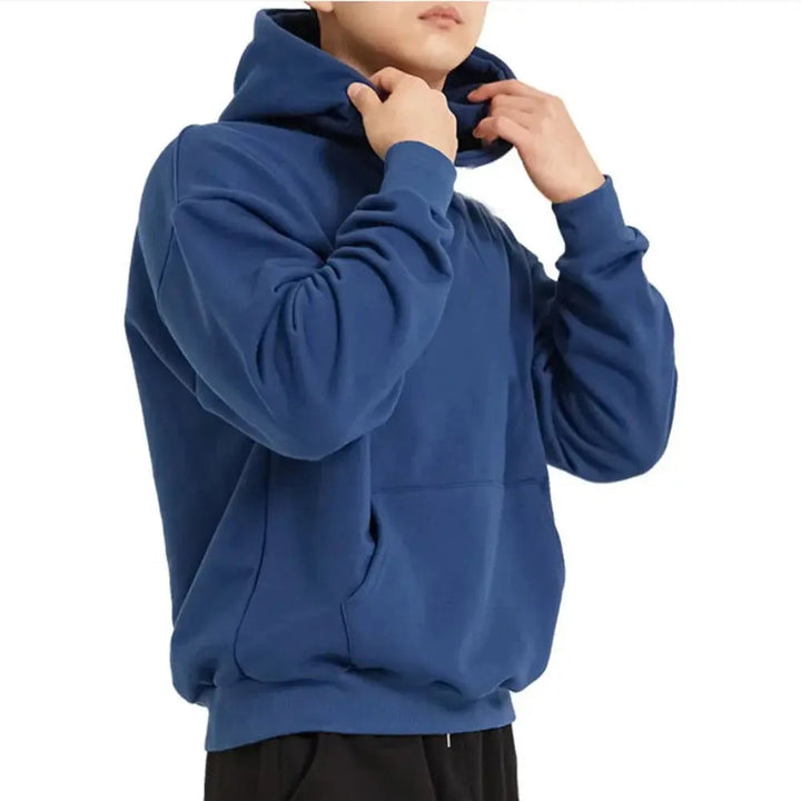 Flerfarget løs menns hettegenser, trendy og komfortabel. Passer perfekt til casual bruk.