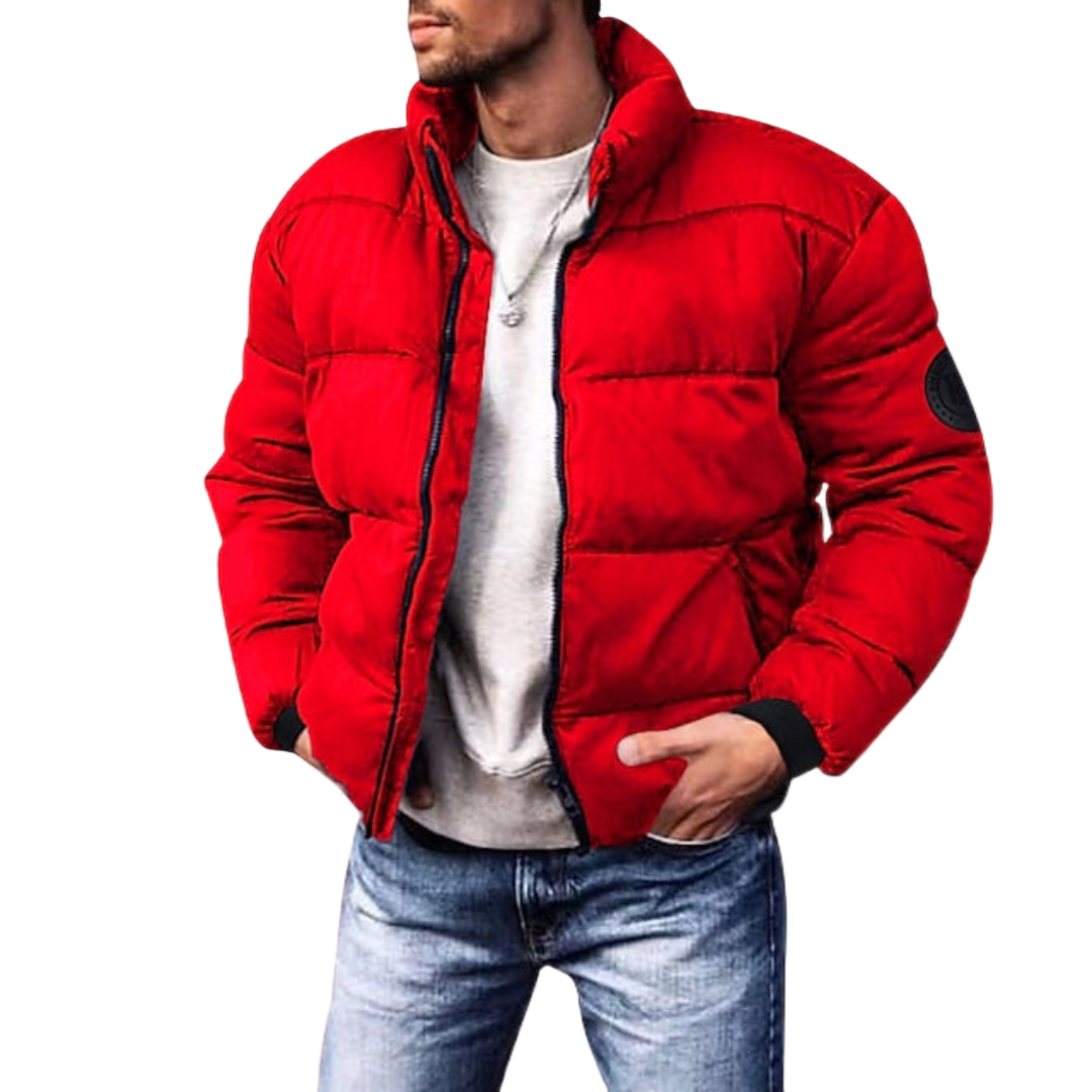 Moderne herre vinterjakke. Varm, isolert og lettvektsjakke for kaldt vær, perfekt for casual bruk utendørs.