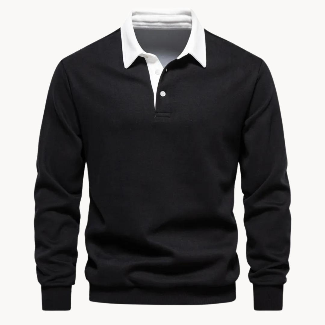 Komfortabel og allsidig herre poloskjorte med retro snitt og elegant kontrastkrage. Ideell for høst.