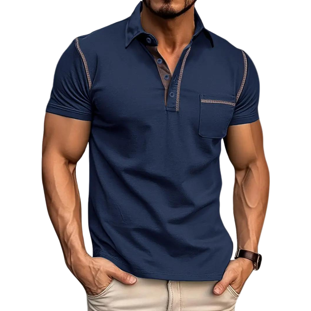 Tidløs herre poloshirt i bomull, perfekt for casual hverdagsbruk og stilfull komfort. Allsidig herreklær.