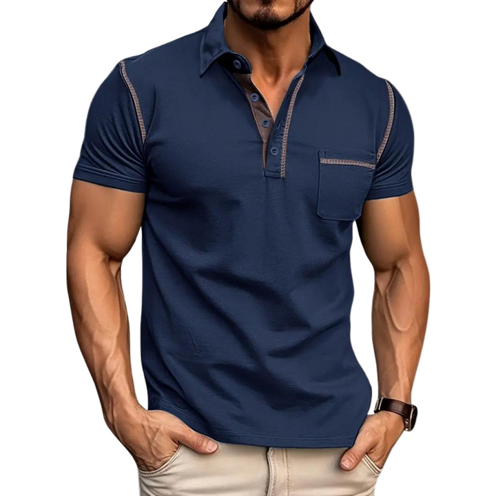 Tidløs herre poloshirt i bomull, perfekt for casual hverdagsbruk og stilfull komfort. Allsidig herreklær.