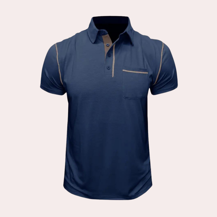 Komfortabel poloshirt for menn, ideell for vår, sommer og høst. Pustende materiale for en allround skjorte.