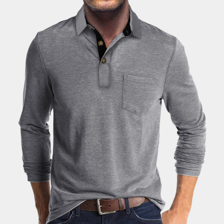Stilren og trendy herre poloshirt i mykt stoff. Et must-have i garderoben for menn.