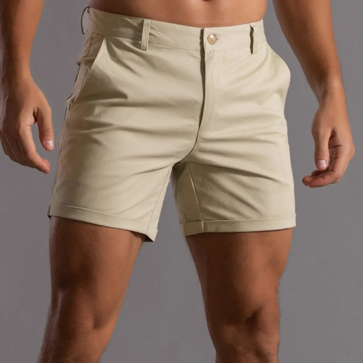 Beige herreshorts for menn, komfortable og stilige til sommer og fritid. Allsidige sommershorts for hverdag.