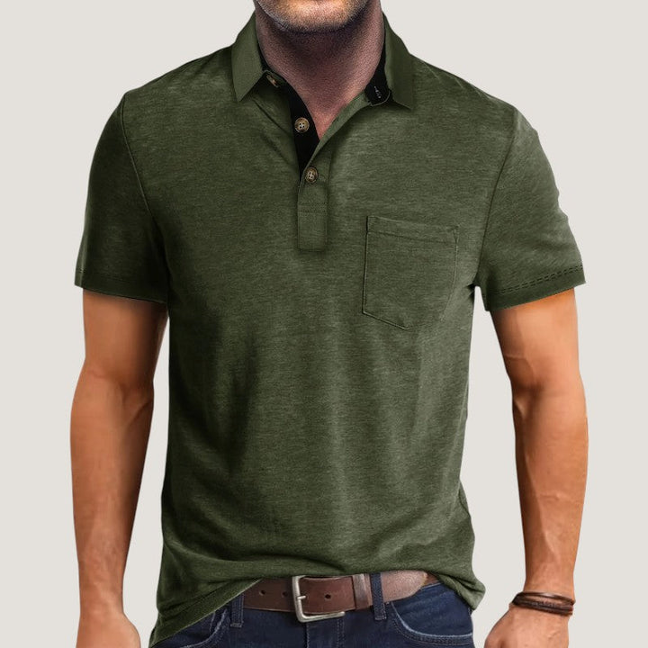 Sommerlig kortermet skjorte for menn med unikt fargeblokkdesign og reverskrage, trendy fritidsskjorte.