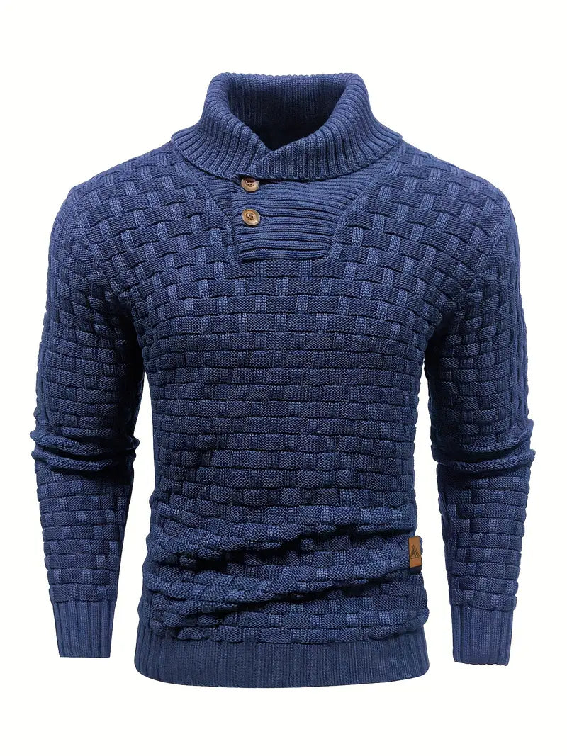 Stilig bomullsgenser for herrer, strikket for en elegant look. Optimal komfort og herremote for vinter.