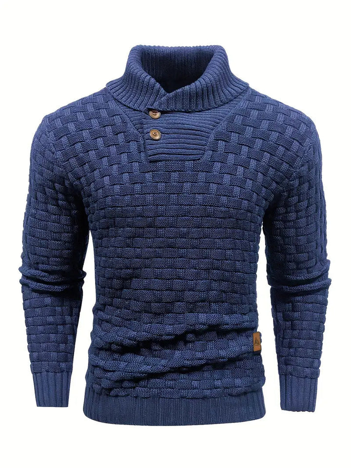 Stilig bomullsgenser for herrer, strikket for en elegant look. Optimal komfort og herremote for vinter.