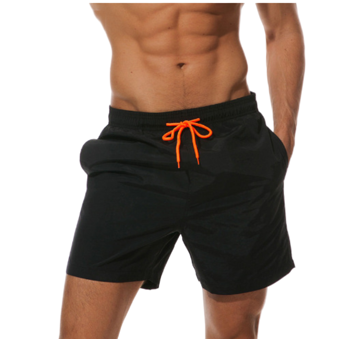Mørkeblå herre svømmeshorts, hurtigtørkende for strand og basseng. Perfekt for sommeren.