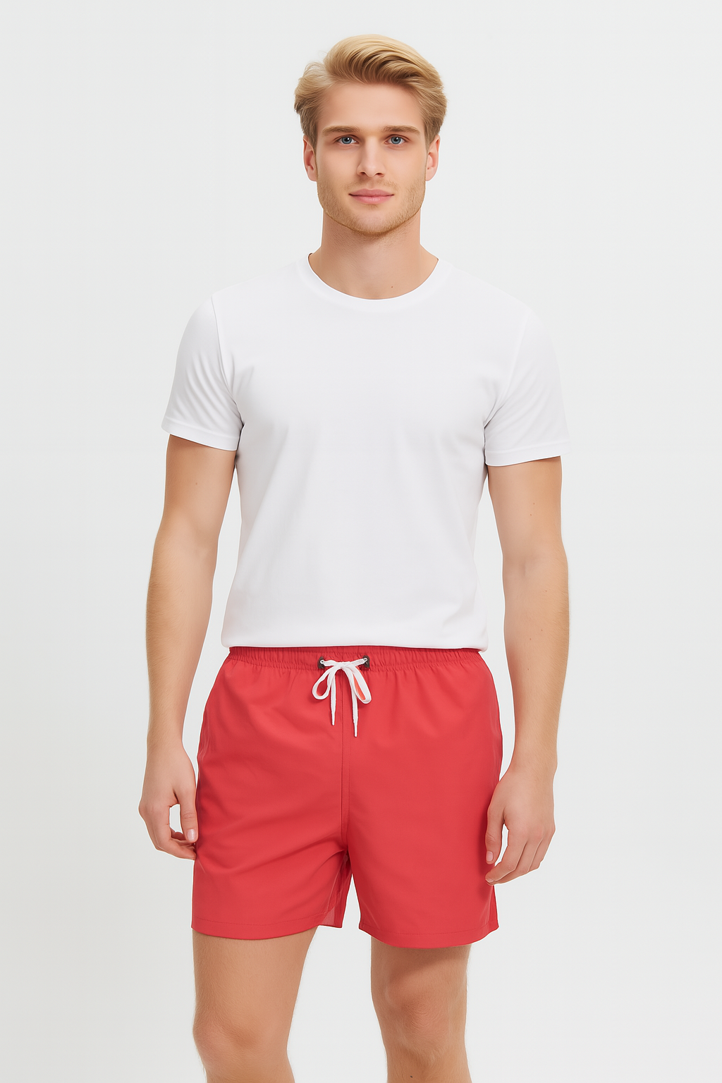 Stilige herre badeshorts med elastisk midje, ideelle for komfortabel fritid og vannaktiviteter.