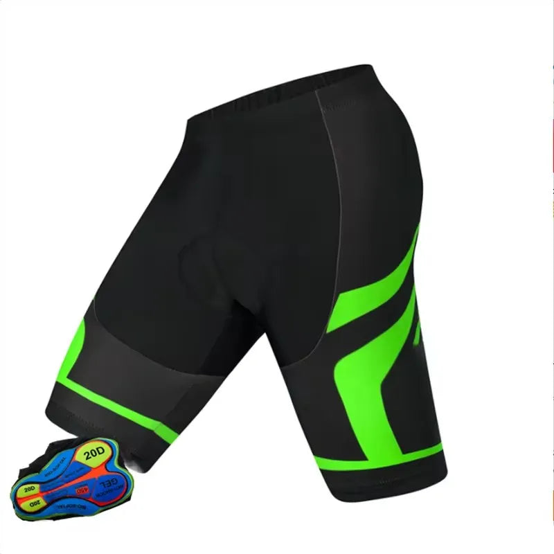 Frontbilde av herre sykkelshorts, med gelpolstring for komfort. Perfekt for aktive syklister.