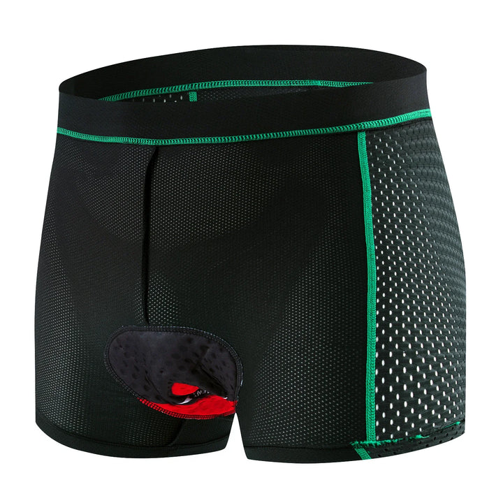 Svarte herre sykkelshorts med ergonomisk 5D gelpute; ideell for lange ritt og trening.