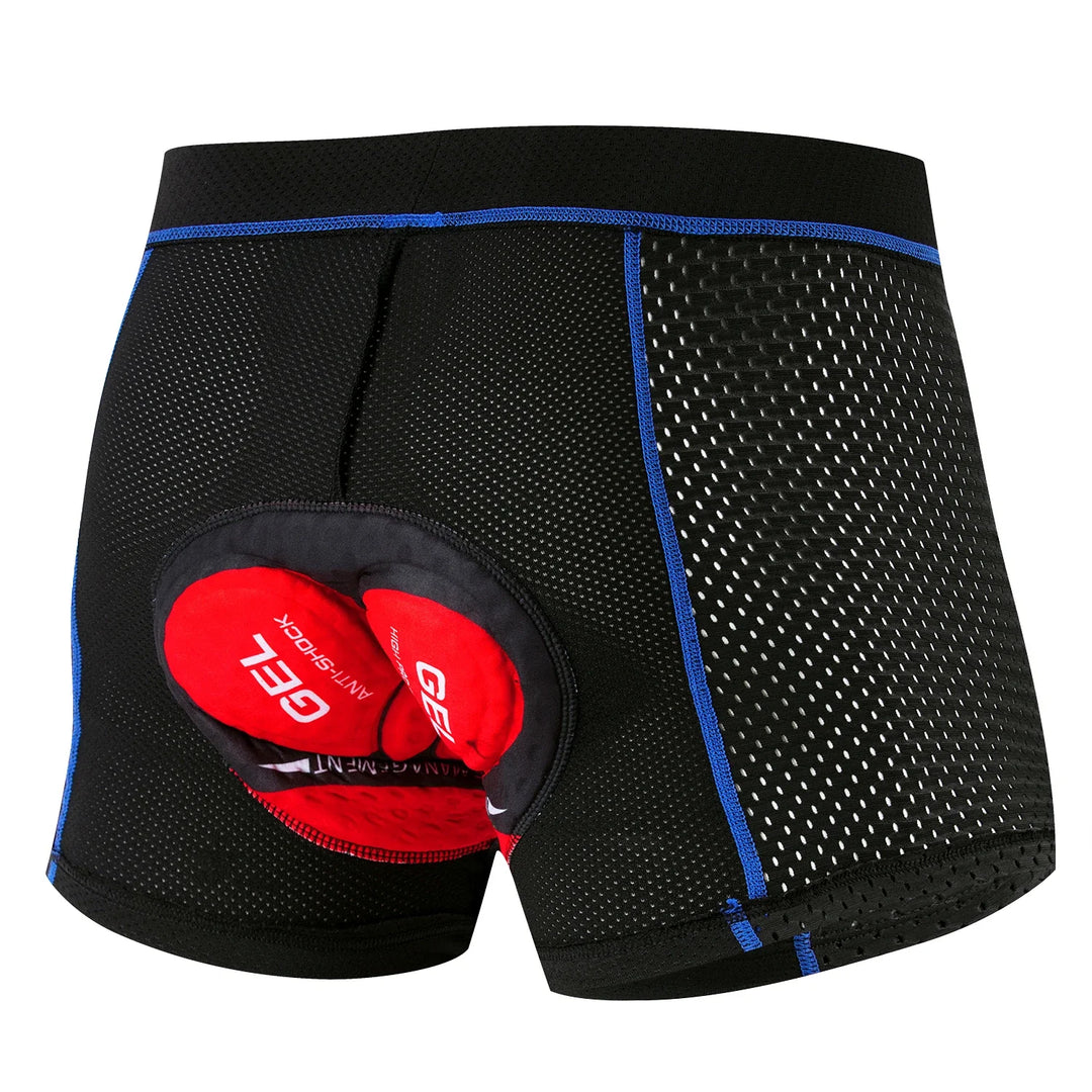 Ergonomisk herre sykkelshorts med 5D gelpute, designet for optimal passform og komfort under sykkelturer.