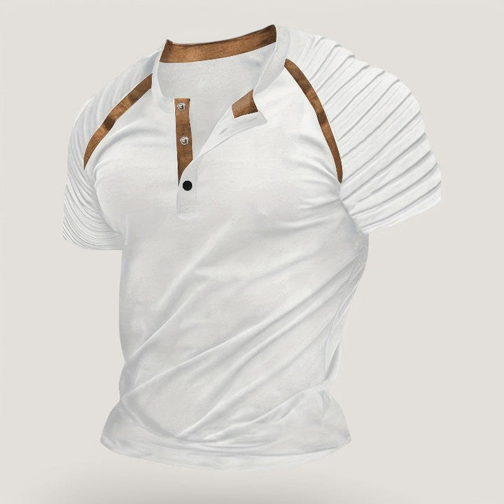 Stripete herre t-skjorte i lett, pustende polyester, ideell for sommer og casual hverdag, komfortabel.