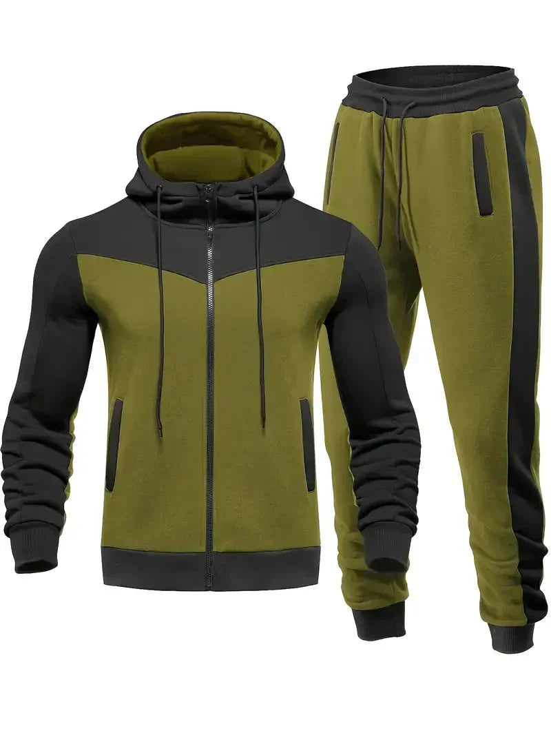 Moderne herre treningsdress i pustende materiale, ideell for jogging, fitness og aktivt liv.