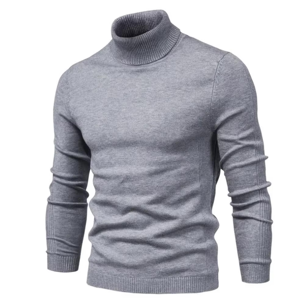 Klassisk kasjmir turtleneck genser for herre, komfortabel og stilig for høst og vinter.
