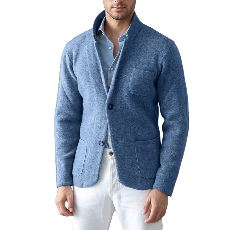 Stilren herreblazer med lommer for elegant business- eller fritidsantrekk. Klassisk og komfortabel.