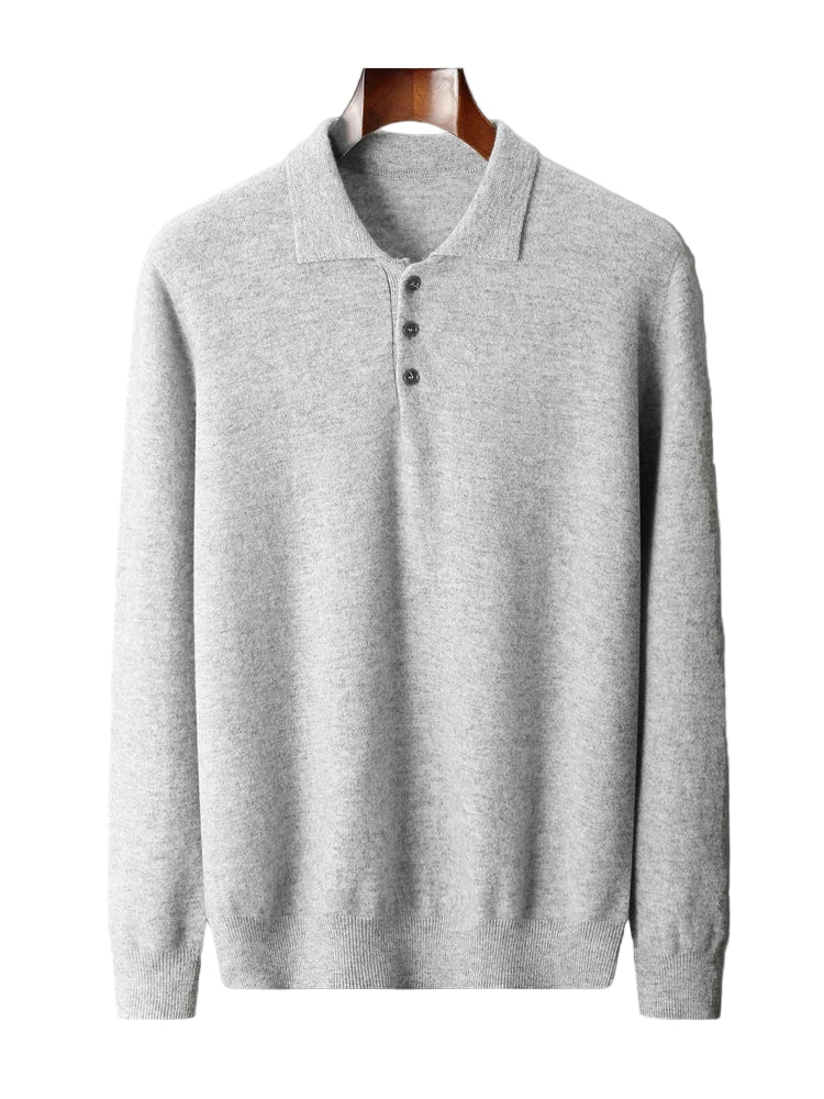 Herre polo pullover genser med krage, myk og komfortabel for hverdagsbruk.