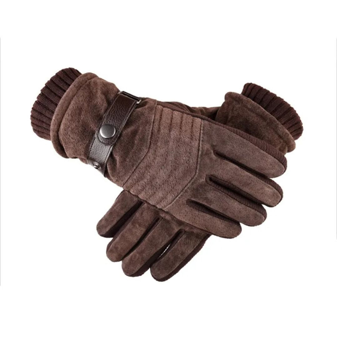 Elegante skinn hansker for menn med touch-skjerm funksjon, strikket mansjett for ekstra varme og komfort.