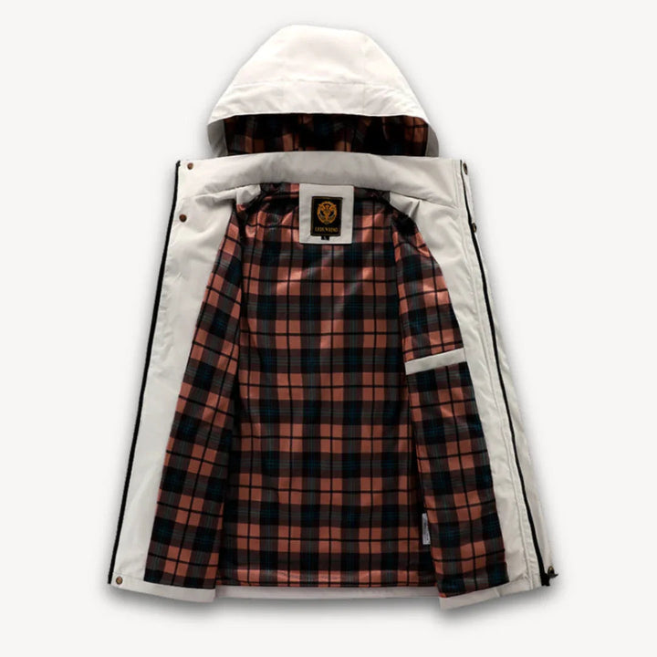 Stilig herre hettejakke i polyester, vannavstøtende og varm, ideell som vinterjakke for menn.