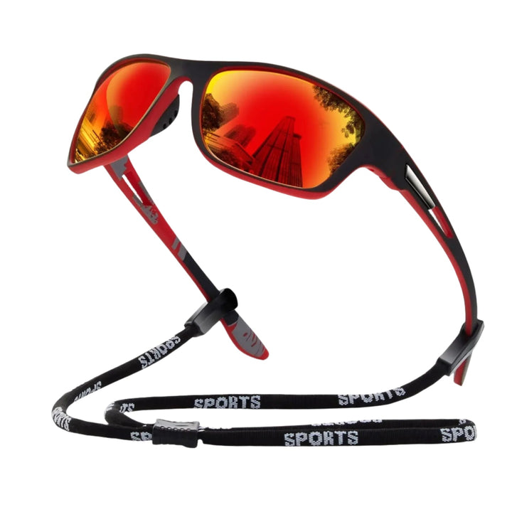 Unisex sportssolbriller med polariserende UV400-linser, ideelle for utendørsaktiviteter og god beskyttelse.