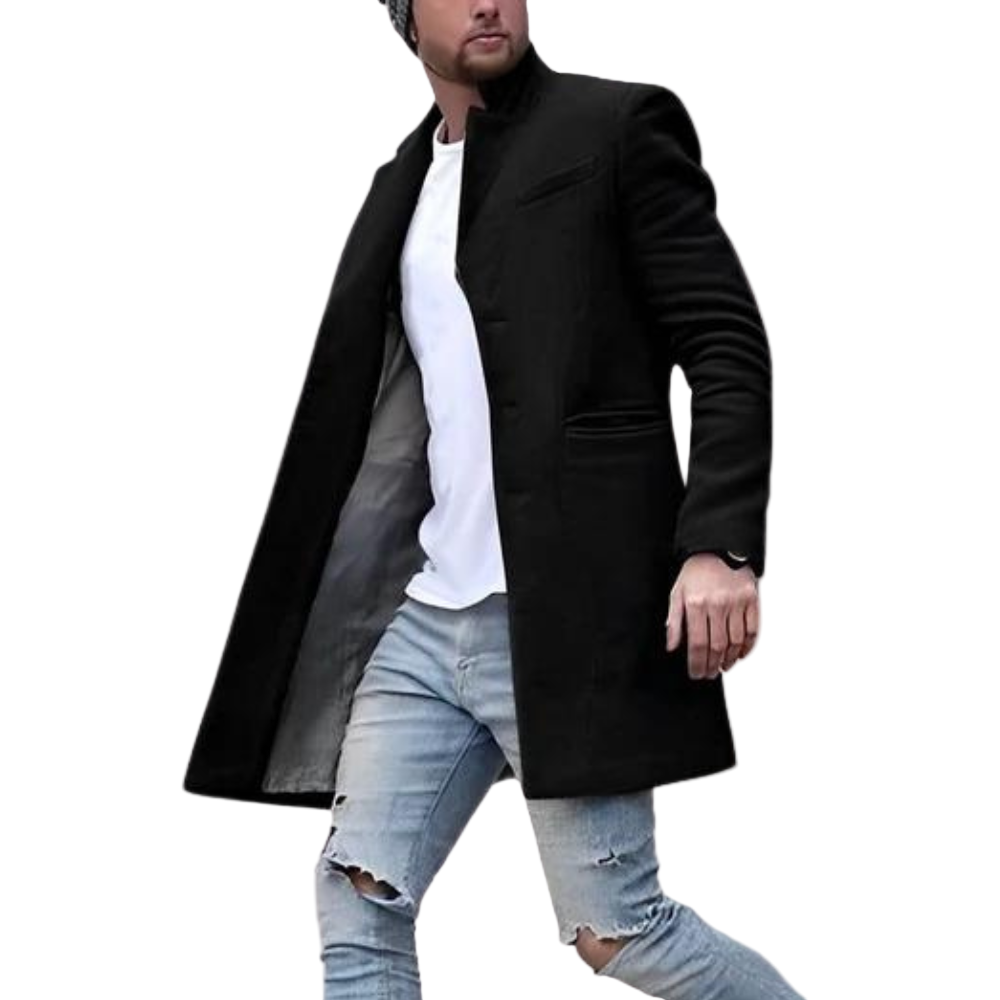 Elegant herrefrakk i tidløs design for komfortabel og avslappet hverdagsstil. Perfekt høst- og vinterjakke.