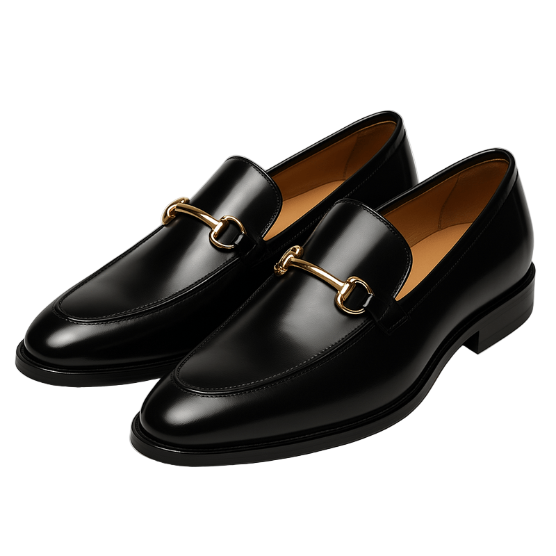 Elegante herreloafers med slank profil i brunt skinn, perfekt for både pensko og komfortable fritidssko.