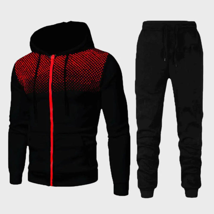 Grå joggebukse for herre, med elastisk midje, komfortabel for sport eller fritidsbruk.