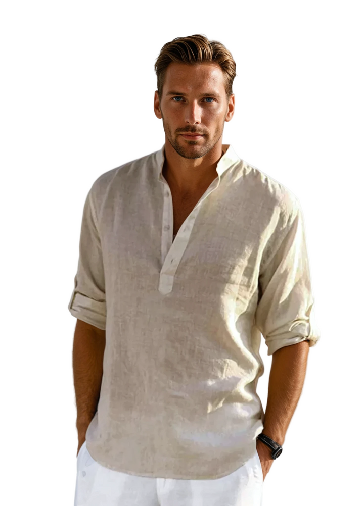 Tidløs herreskjorte i lettvekt, pustende stoff for optimal sommerkomfort. Perfekt for casual og elegant stil.