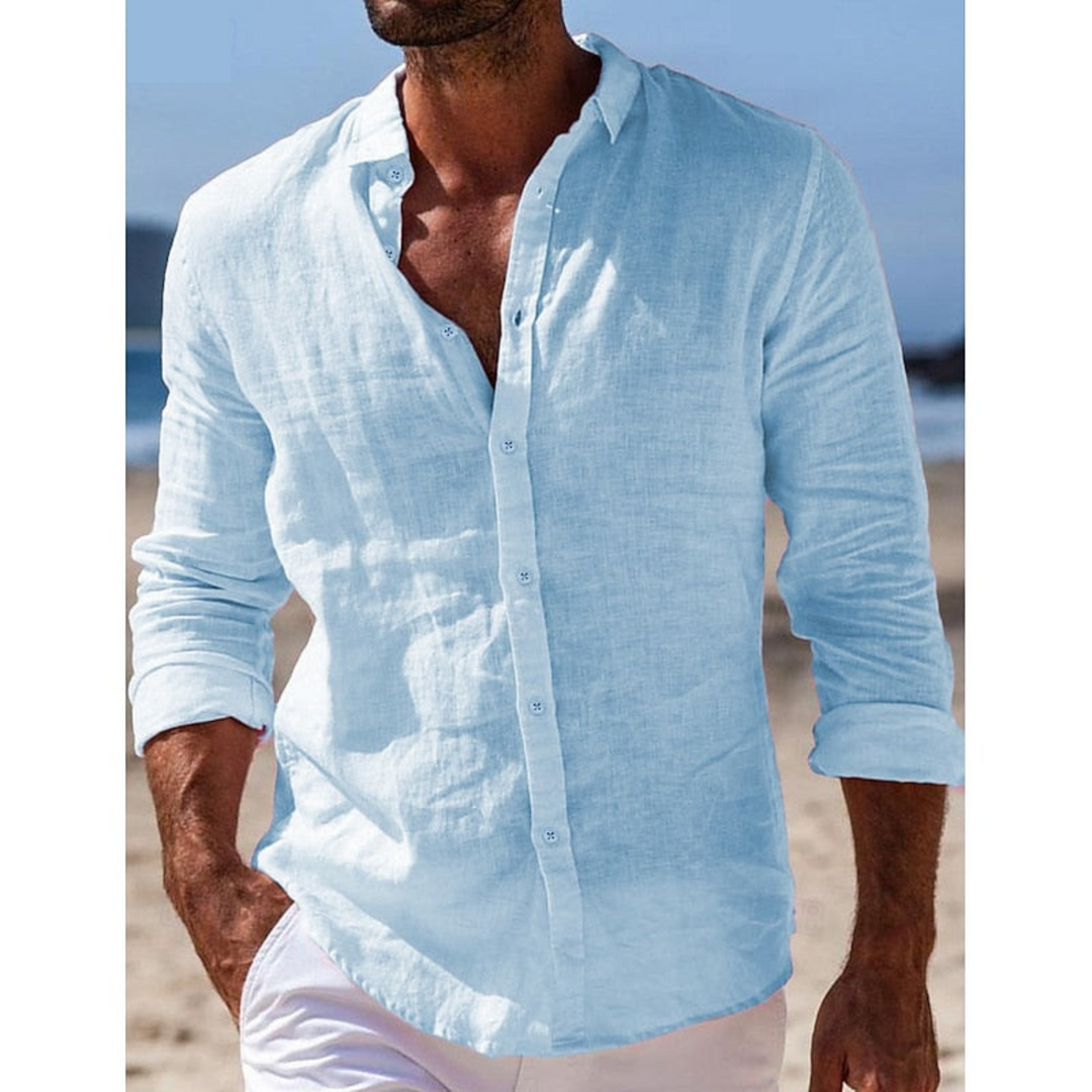 Moteskjorte for menn. Casual herreskjorte med lett passform, perfekt for en uformell og stilfull look.